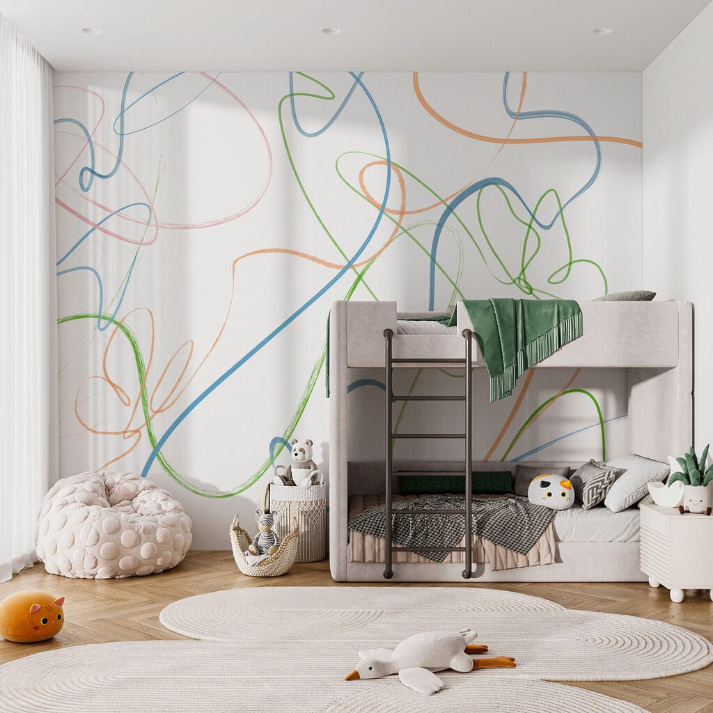 Colorful lines on a white background Colorful lines on a white background