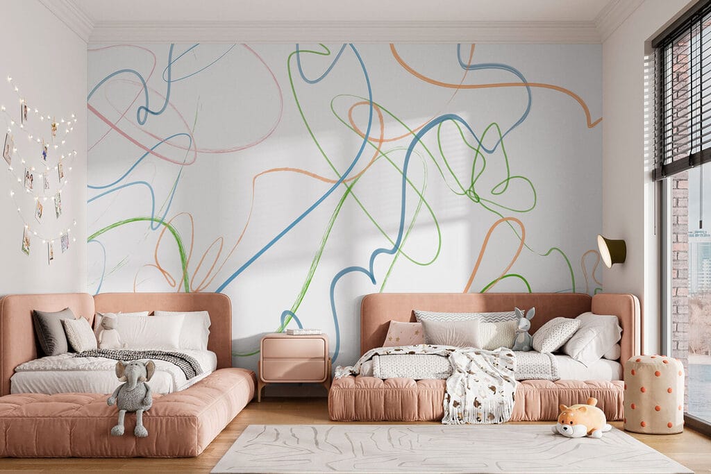 Colorful lines on a white background Colorful lines on a white background