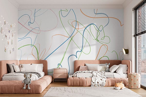 Colorful lines on a white background Colorful lines on a white background