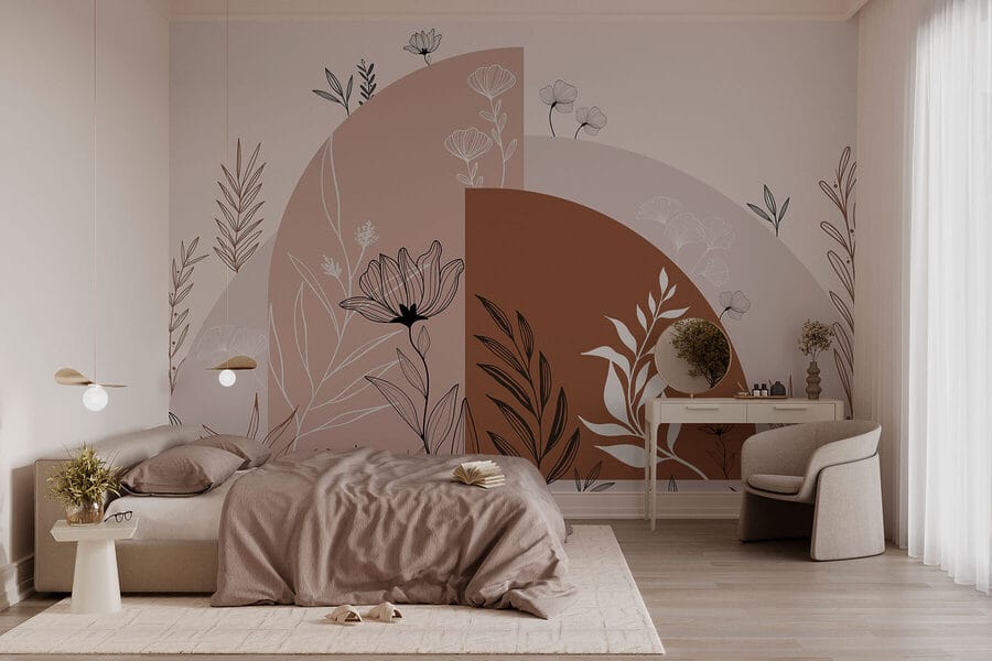 Graphic design of flowers and leaves Graphic design of flowers and leaves
