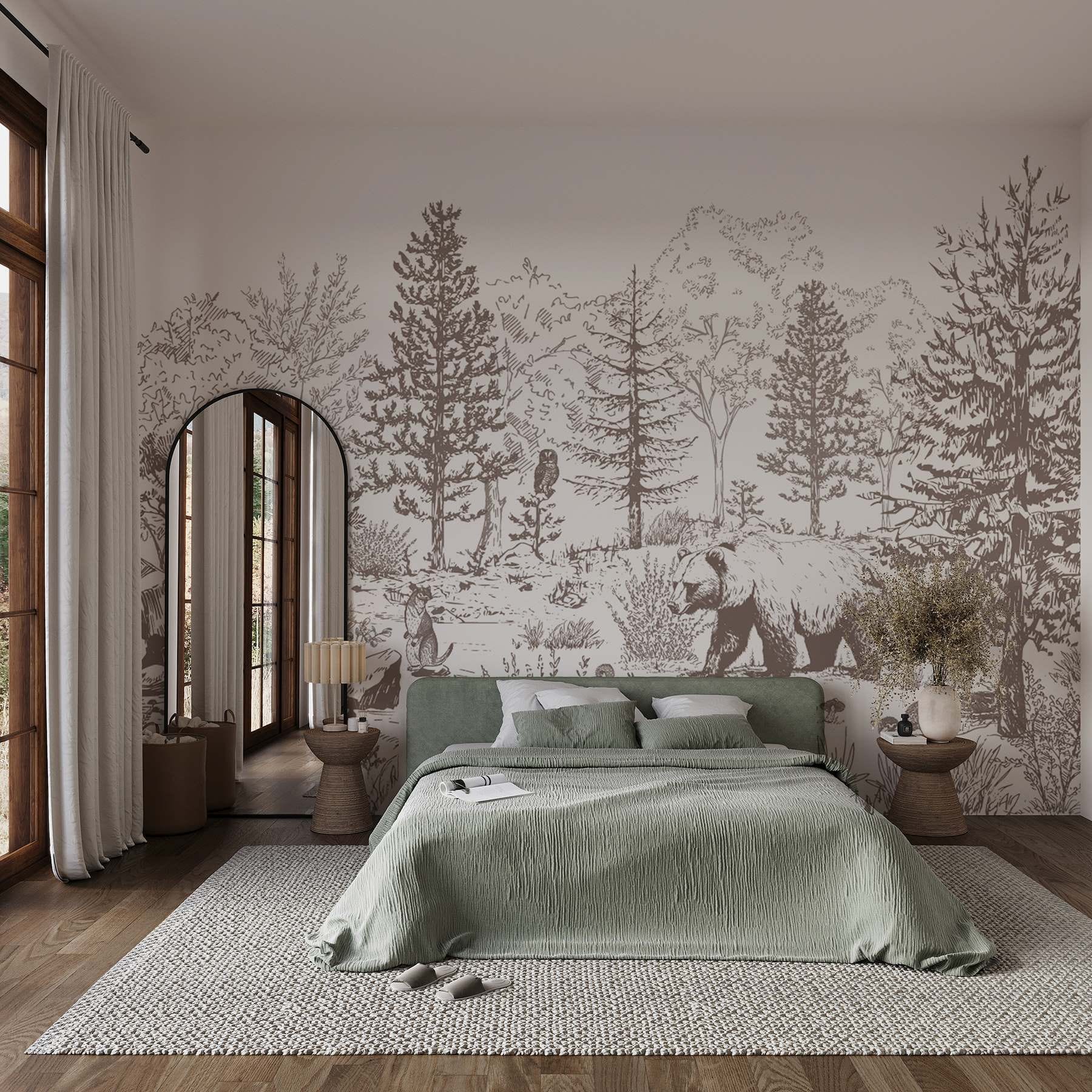 Bear walking in the woods