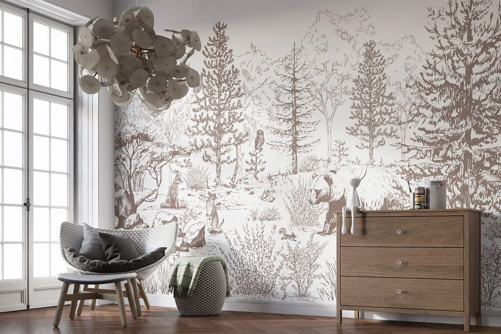 Bear walking in the woods