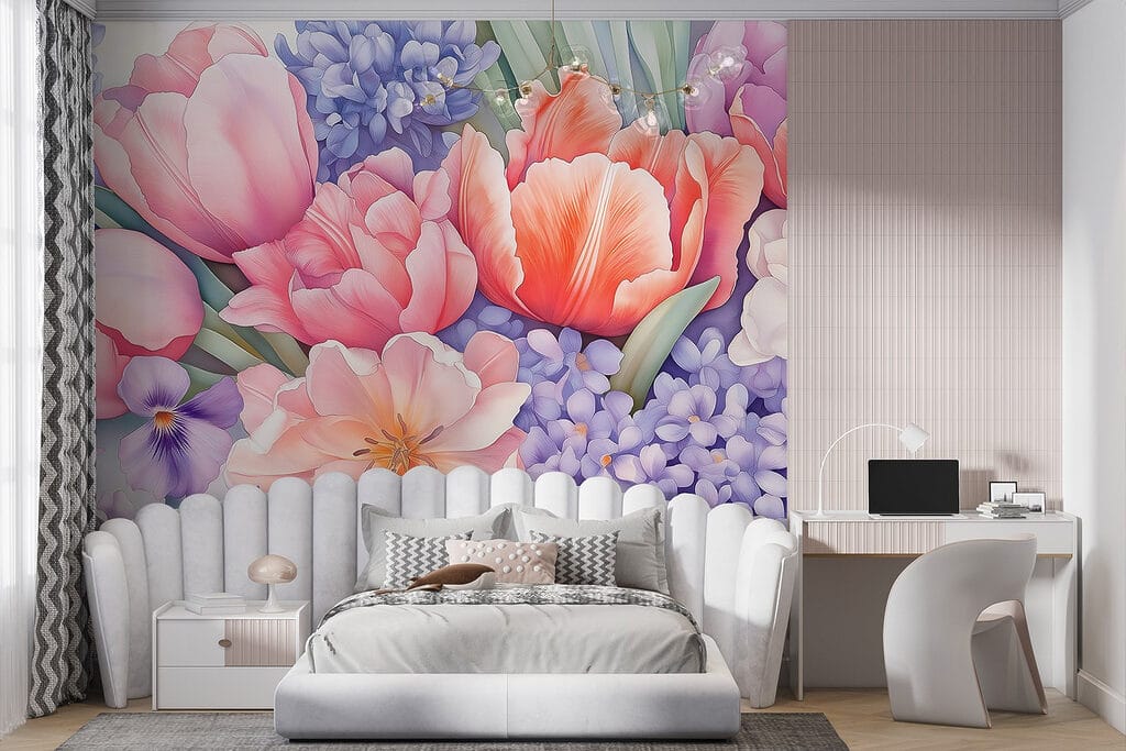 Group of flowers on a white background