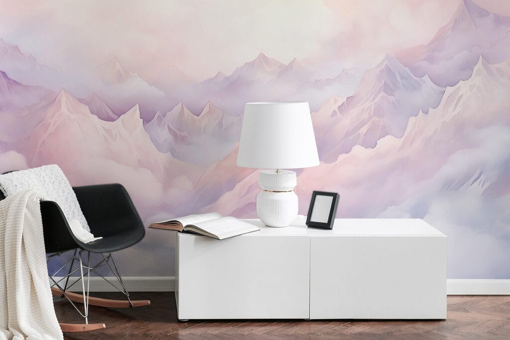 Mountain range with clouds