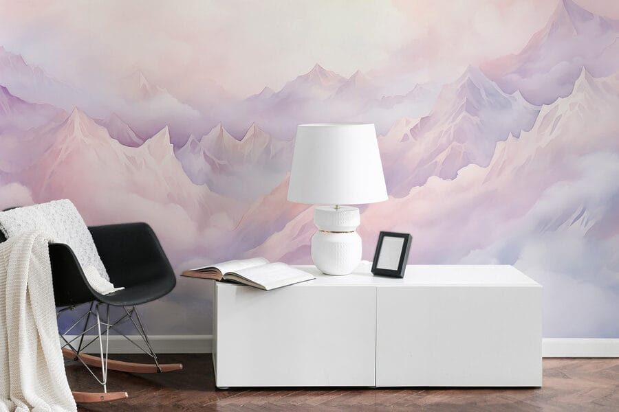 Mountain range with clouds