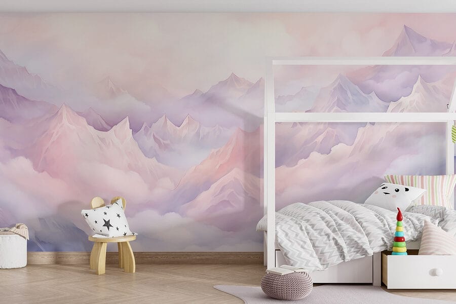 Mountain range with clouds