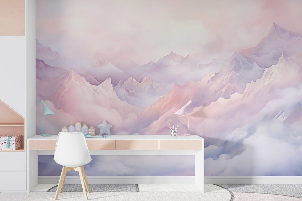 Mountain range with clouds