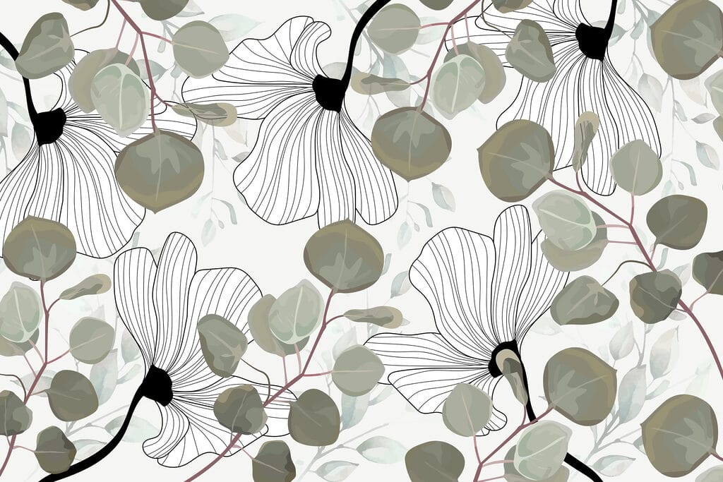 Floral pattern with leaves