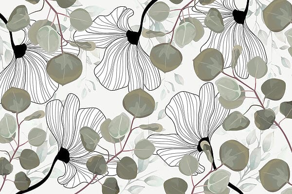 Floral pattern with leaves