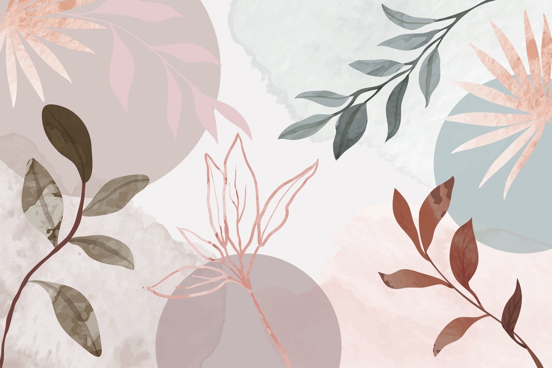 Soft botanical patterns in pastels