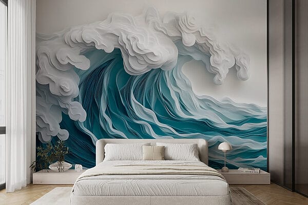 Wall murals Wall murals Paper cut out of a wave (SKU: w08694)