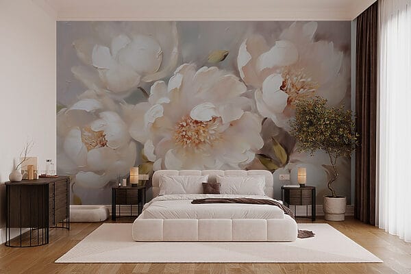 Painting of white flowers Painting of white flowers