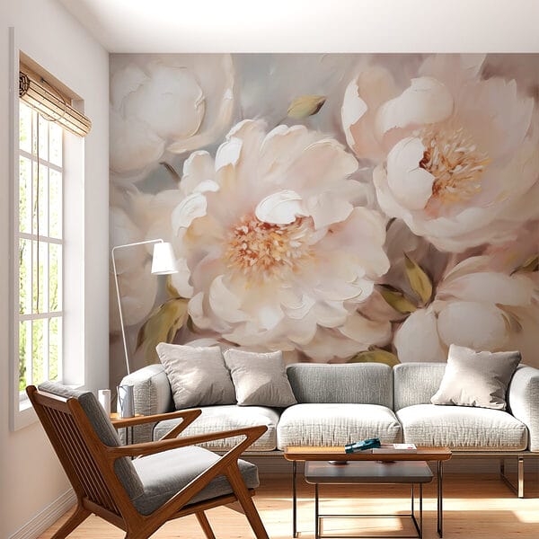 Painting of white flowers Painting of white flowers