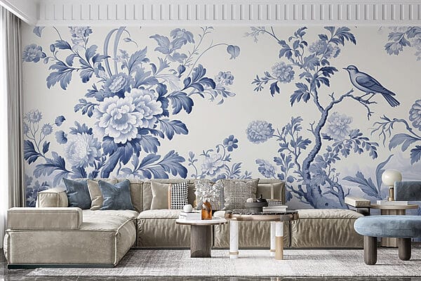 Blue and white floral design Blue and white floral design