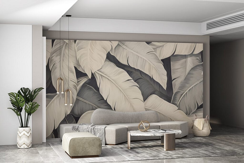 Soft textures of pale leaves