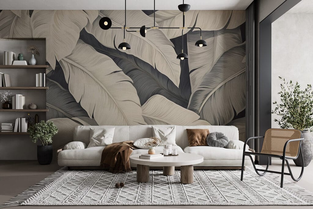 Soft textures of pale leaves