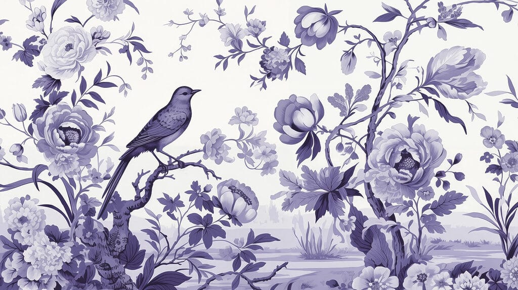 Bird on a tree branch with flowers Bird on a tree branch with flowers
