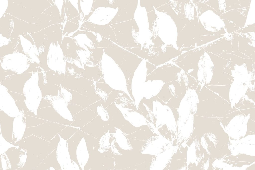 White leaves on a white background