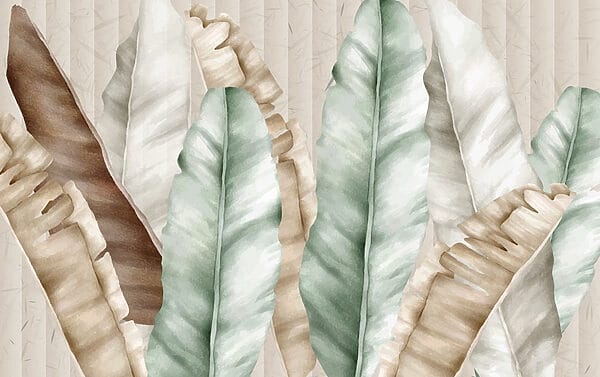 Textured leaves in soft pastel tones Textured leaves in soft pastel tones
