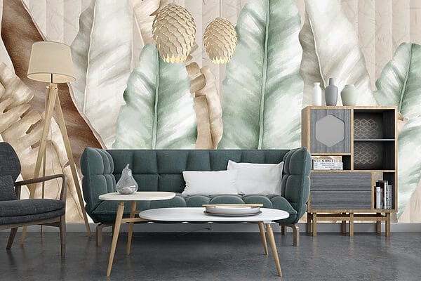 Textured leaves in soft pastel tones Textured leaves in soft pastel tones
