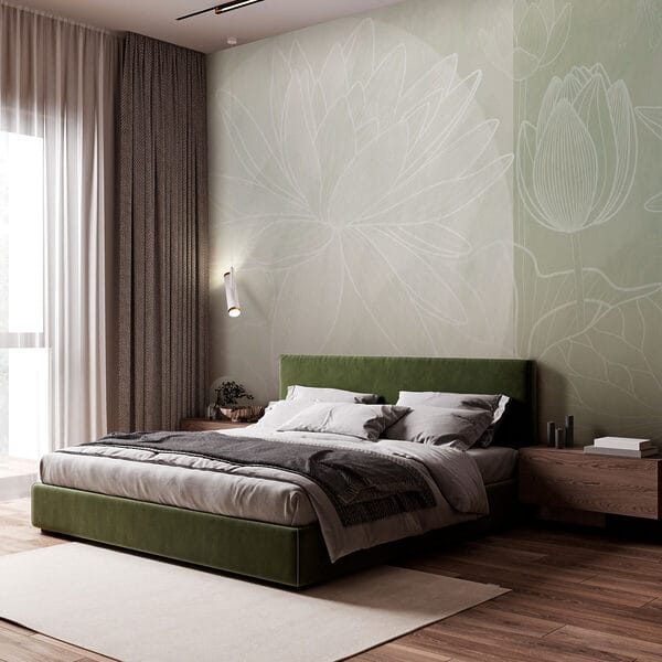 Soft outlines of tranquil water lilies Soft outlines of tranquil water lilies