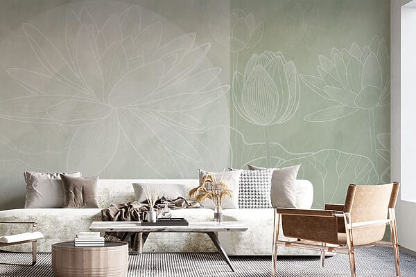 Soft outlines of tranquil water lilies Soft outlines of tranquil water lilies
