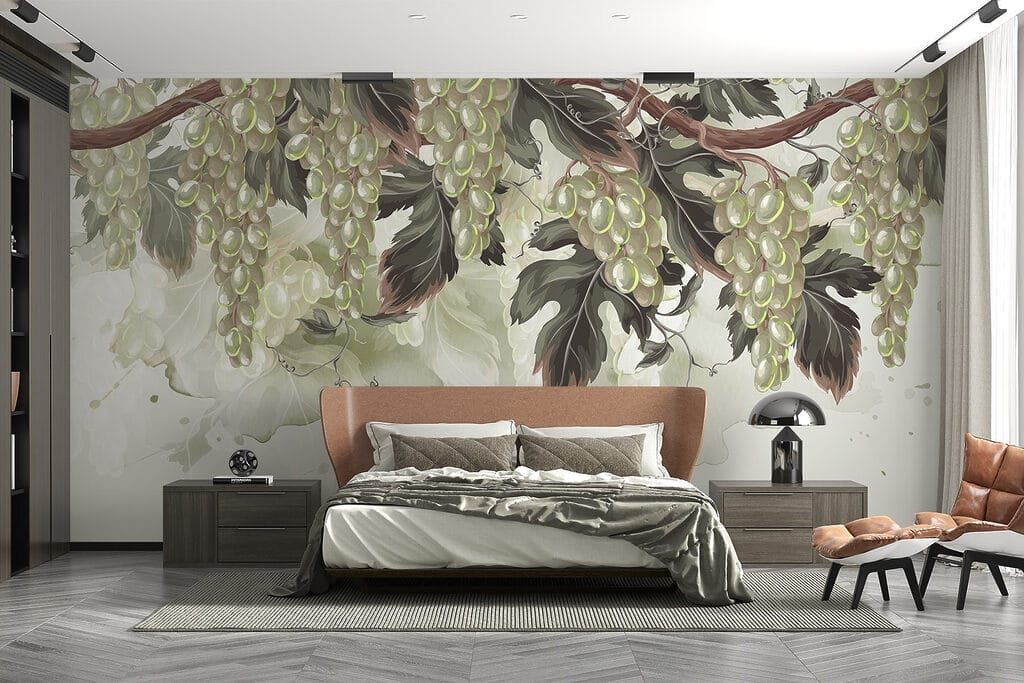 Bunch of grapes on a vine