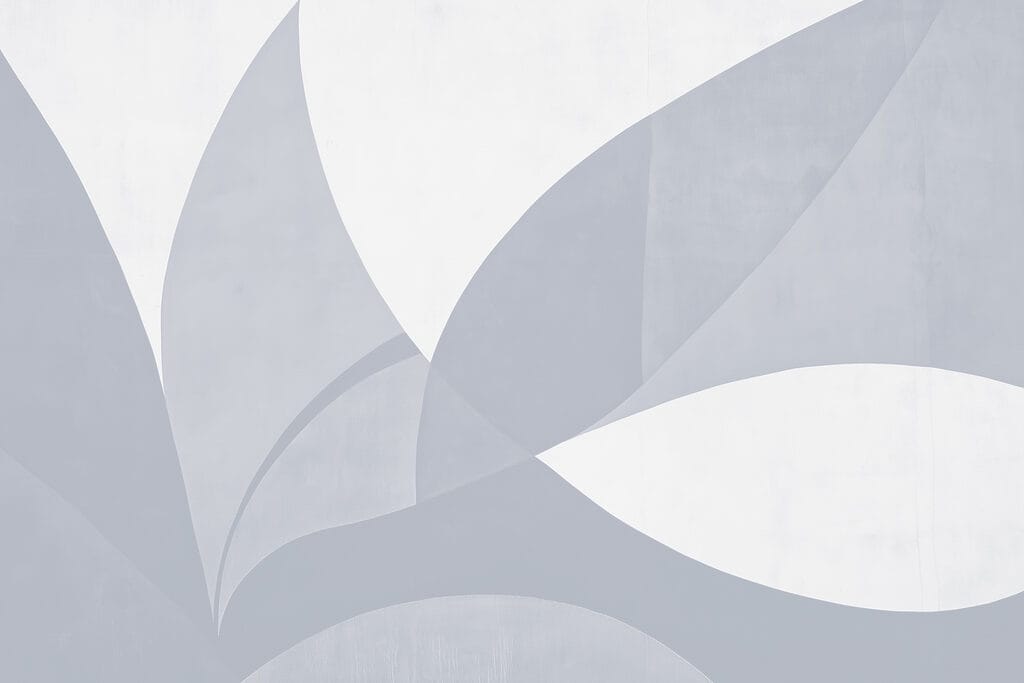 White and grey wall with geometric shapes