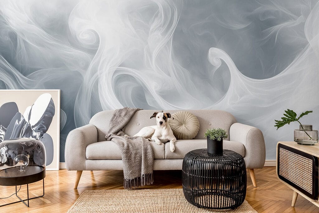 White smoke in the sky