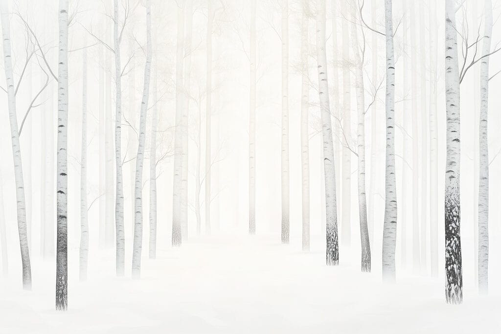 Group of trees in a snowy forest Group of trees in a snowy forest