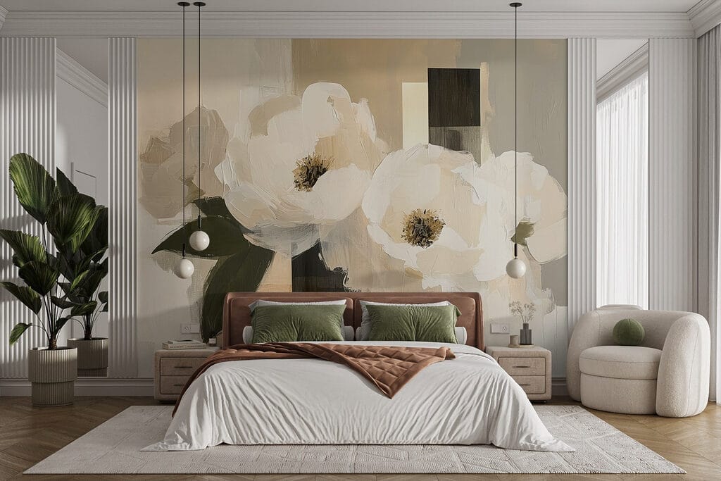 Painting of white flowers Painting of white flowers