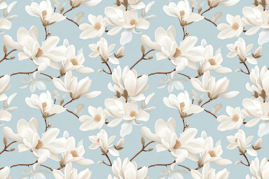 Wall murals Pattern of white flowers - Image 8