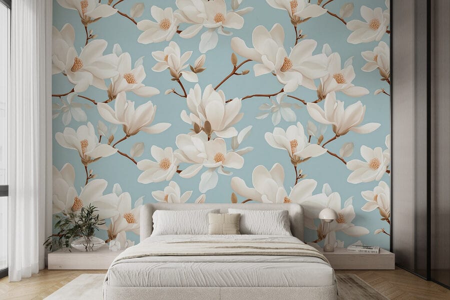 Wall murals Pattern of white flowers - Image 2