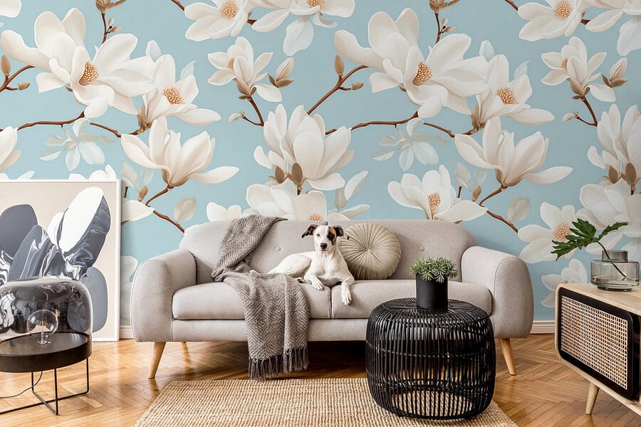 Wall murals Pattern of white flowers - Image 4