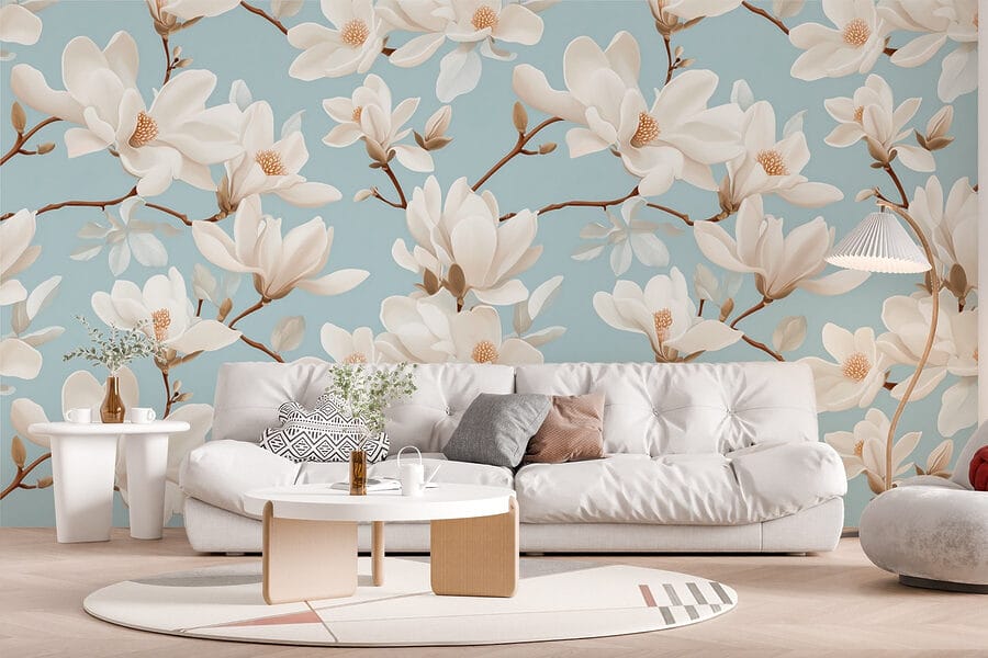 Wall murals Pattern of white flowers - Image 5
