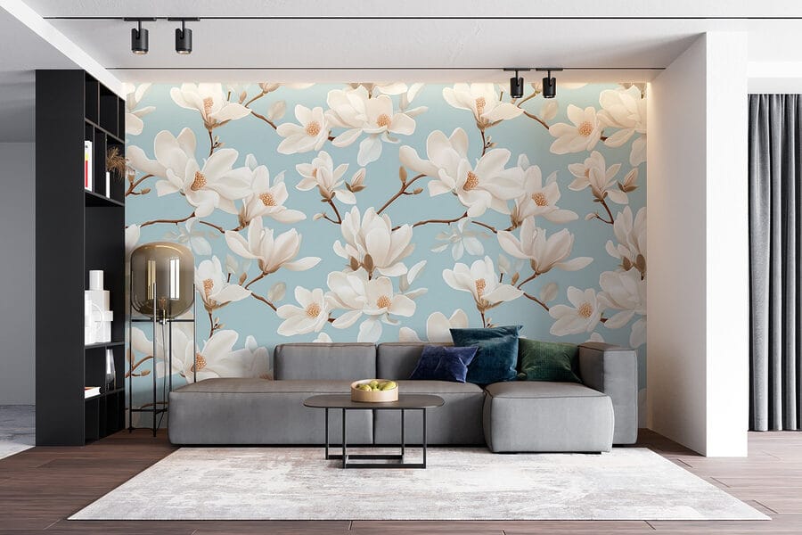 Wall murals Pattern of white flowers - Image 6