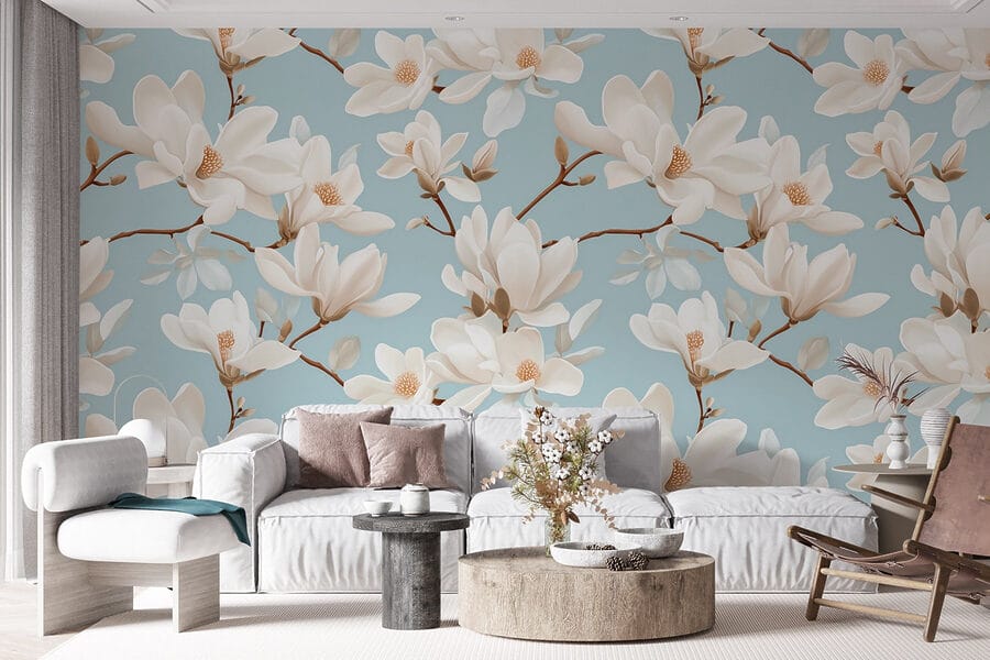 Wall murals Pattern of white flowers - Image 7