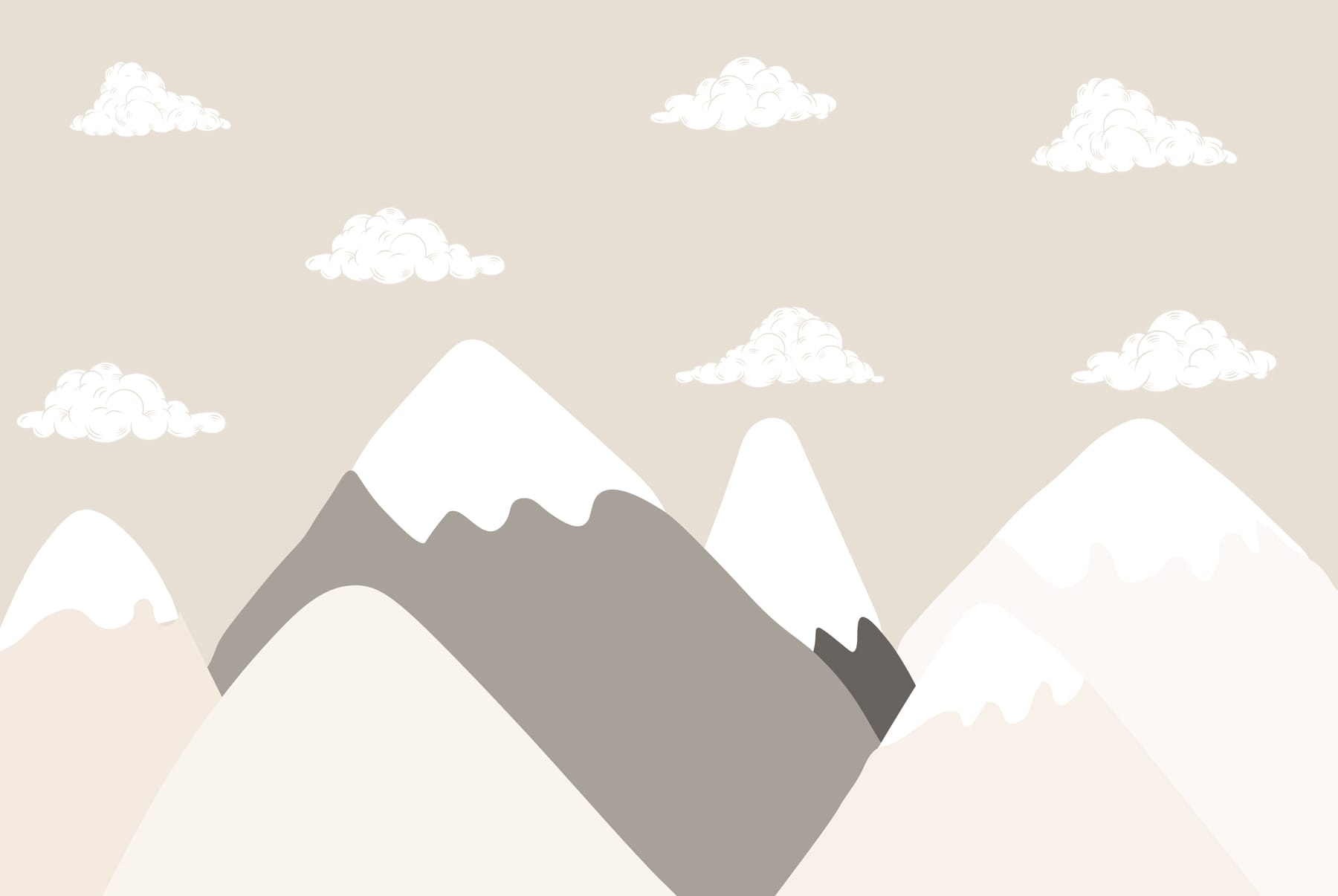 Mountain range with clouds