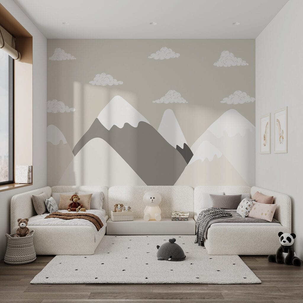 Mountain range with clouds