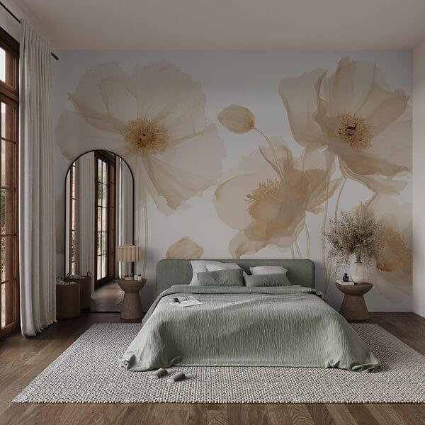 Wall murals Wall murals Group of flowers with stems (SKU: w03042)