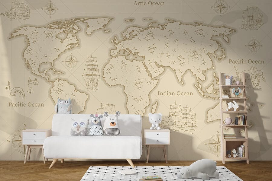 Wall murals Map of the world