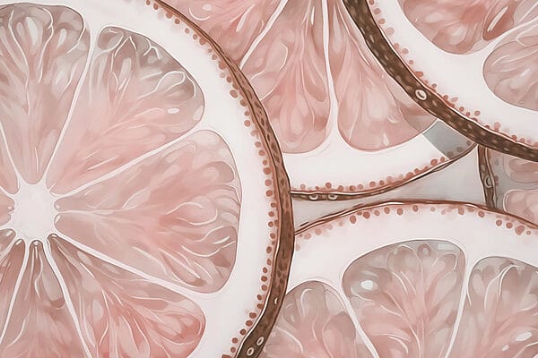 Fresh citrus slices in soft tones