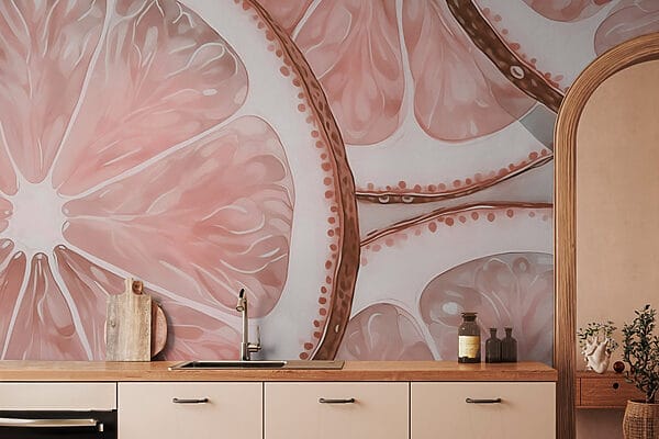 Fresh citrus slices in soft tones