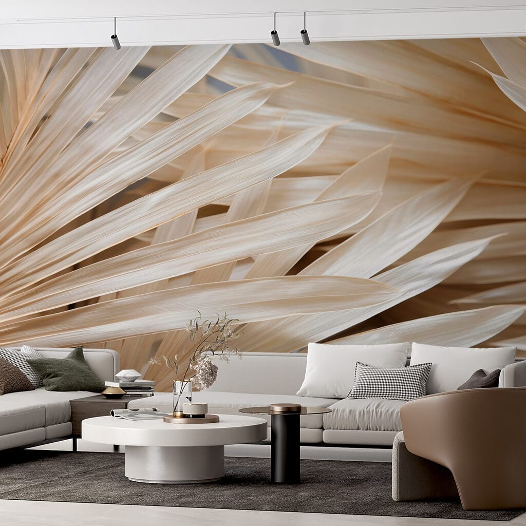 Soft, flowing palm leaves arrangement