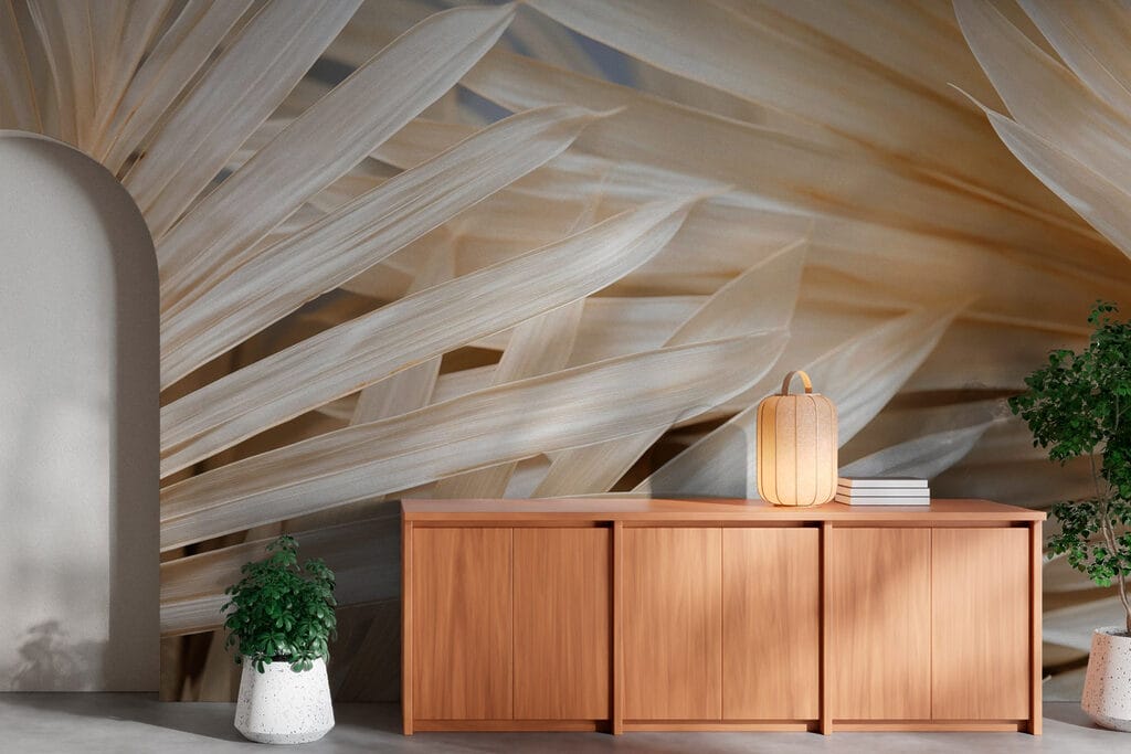 Soft, flowing palm leaves arrangement