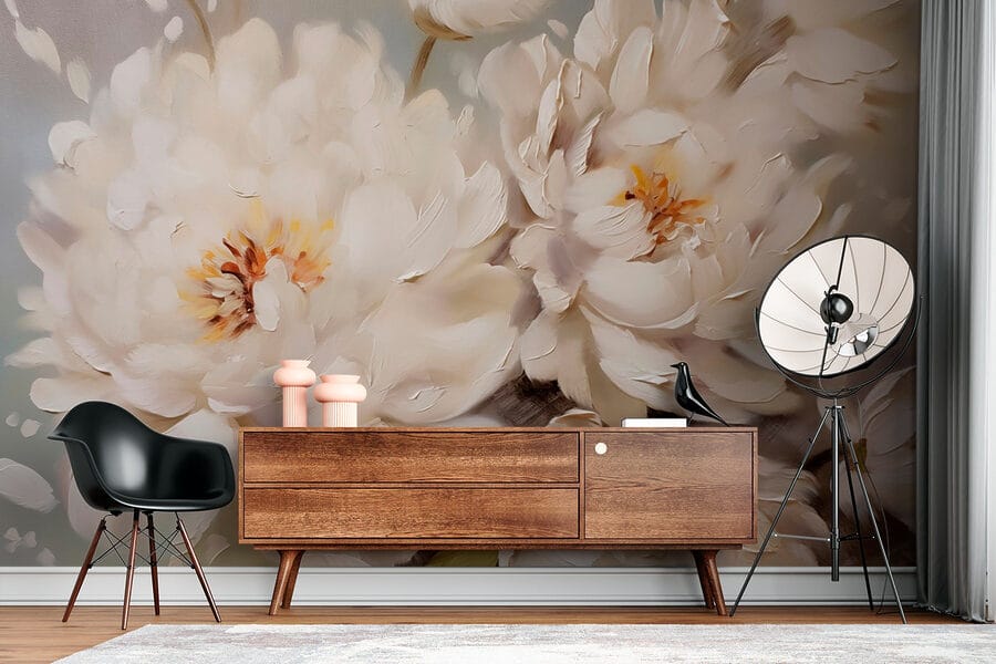 Painting of white flowers Painting of white flowers