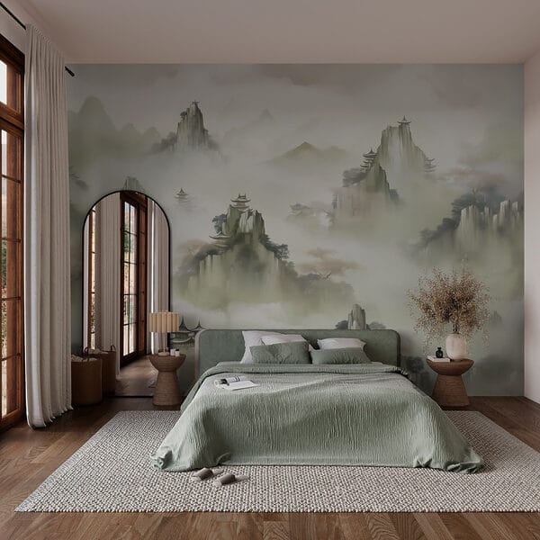 Landscape with mountains and trees Landscape with mountains and trees