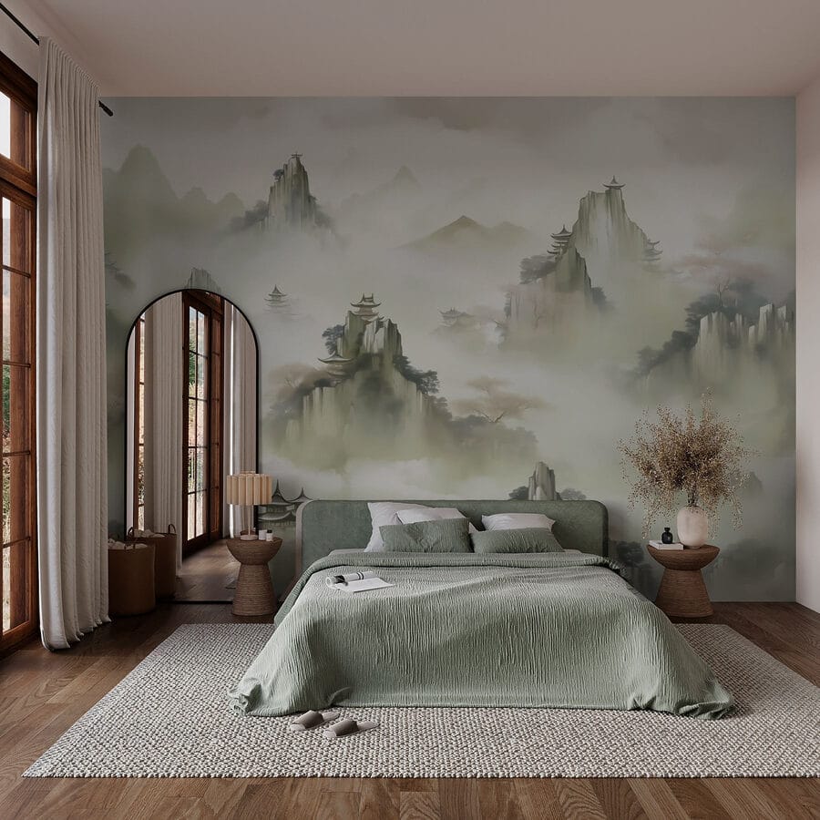 Landscape with mountains and trees Landscape with mountains and trees
