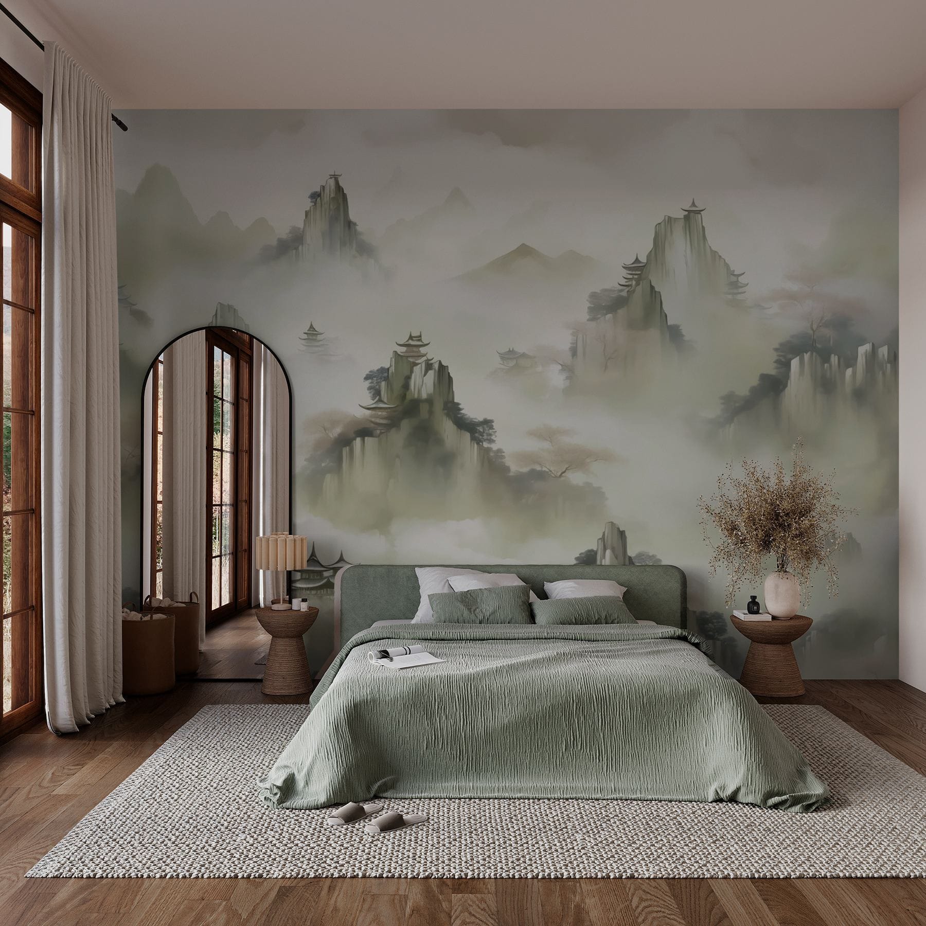 Landscape with mountains and trees