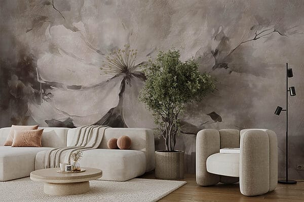 Wall murals Painting of a white flower (SKU: w08733) Wall murals Wall murals Painting of a white flower (SKU: w08733)